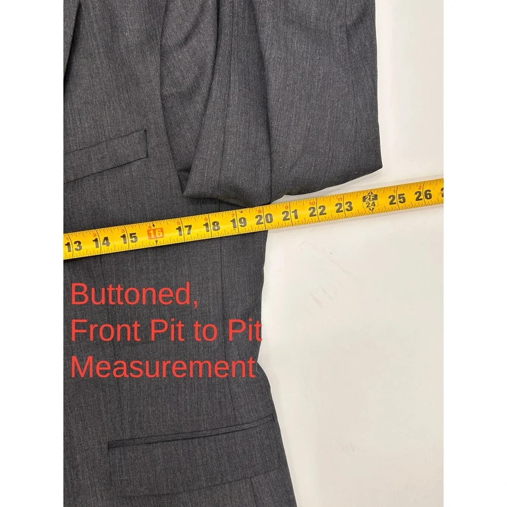 Banana Republic Basic Tailored 100% Wool Blazer 40S Dark Charcoal Corporate